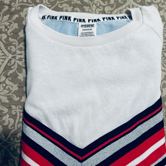 PINK Victoria's Secret women's  Chevron Sweater - White, Red, Blue - Picture 5 of 5